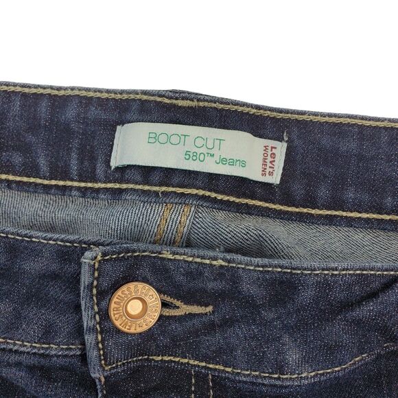 LEVI'S 580 Jeans Womens 18 Blue Boot Cut Denim Outdoor Plus Size Casual - Picture 2 of 7